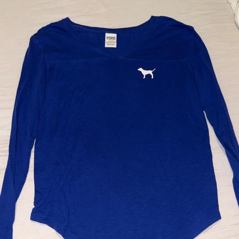 Blue Long Sleeve Shirt with Dog Logo